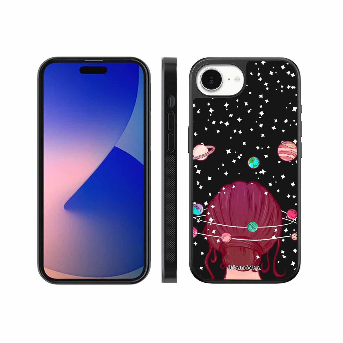 Galactic Hair Space Girl Glass Case For iPhone 17e