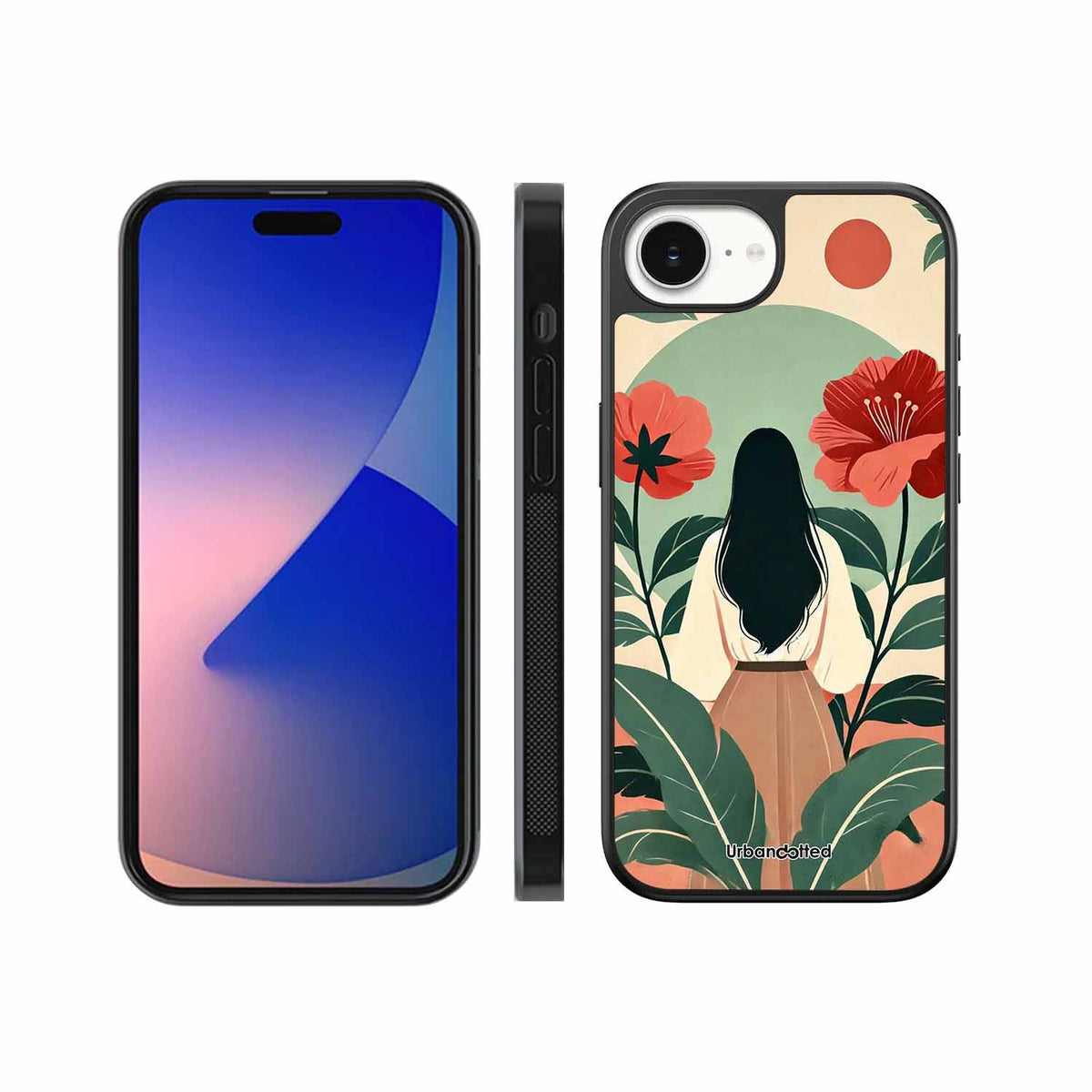 Woman in Floral Garden Glass Case For iPhone 17e