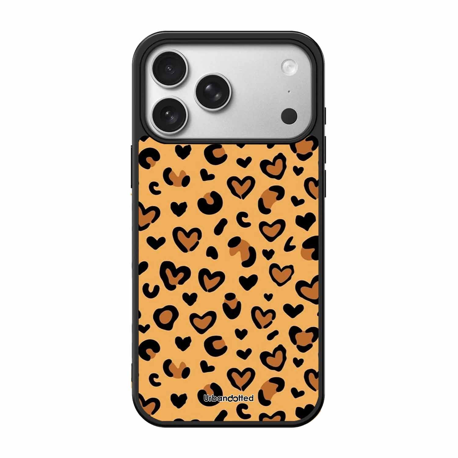 Native Animal Print Hearts Glass Case For iPhone 17 Pro