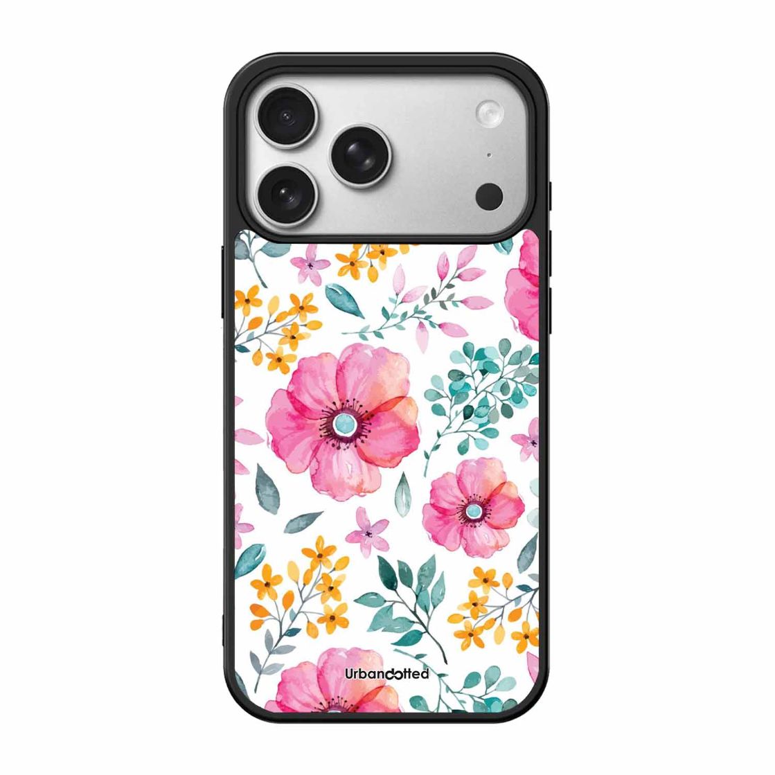 True Blue Wildflower Glass Case For iPhone 17 Pro