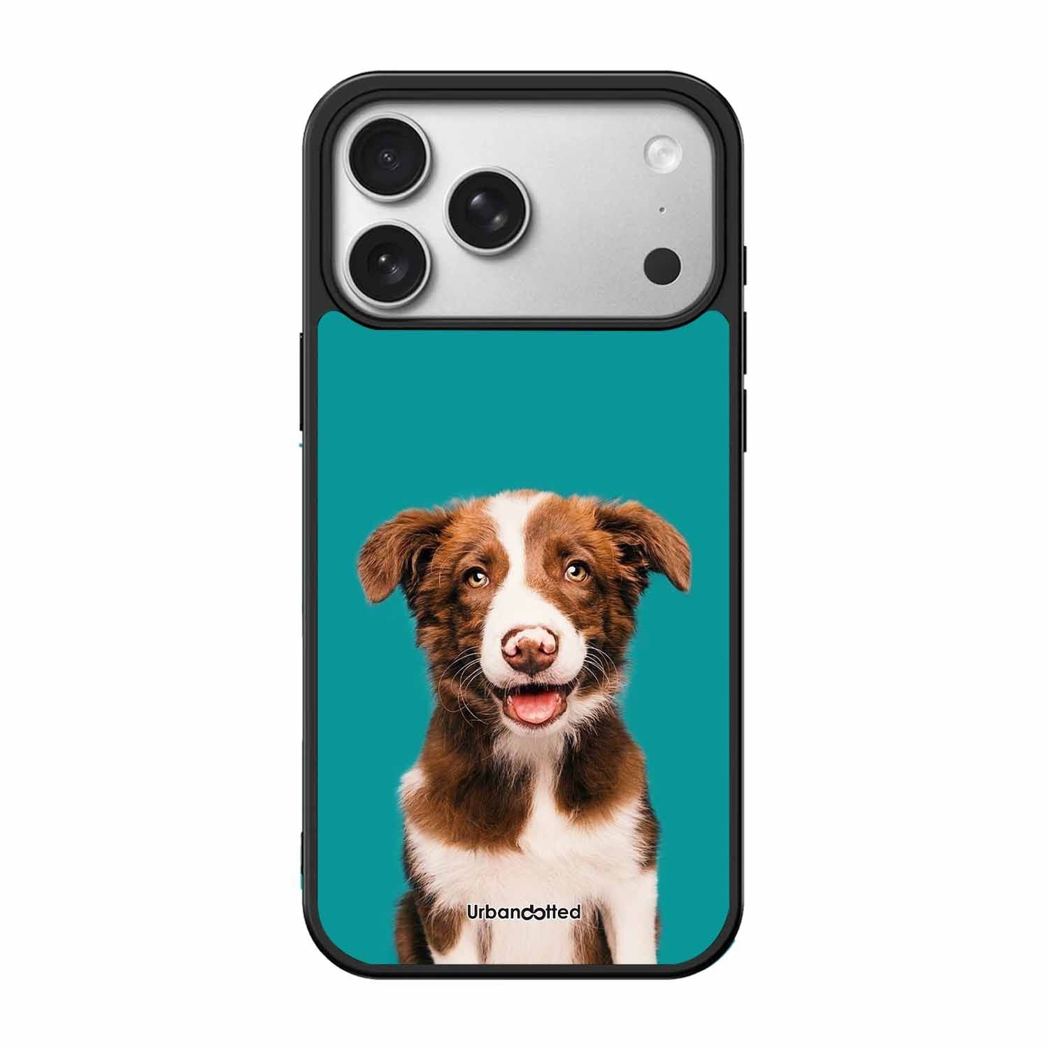 Smiling Dog Portrait Glass Case For iPhone 17 Pro