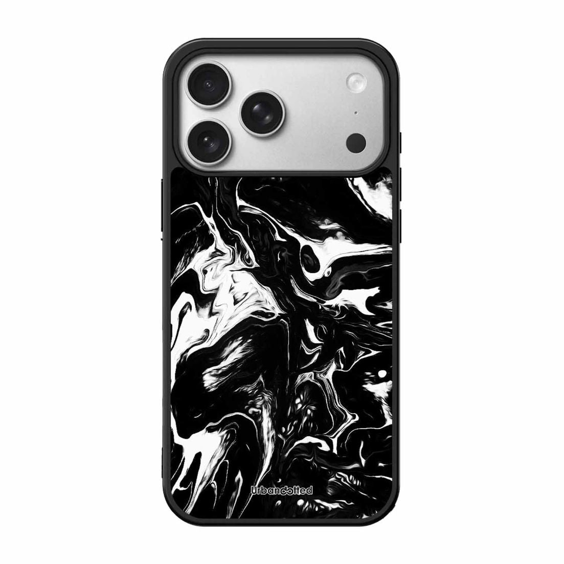 Dark Marble Texture Glass Case For iPhone 17 Pro