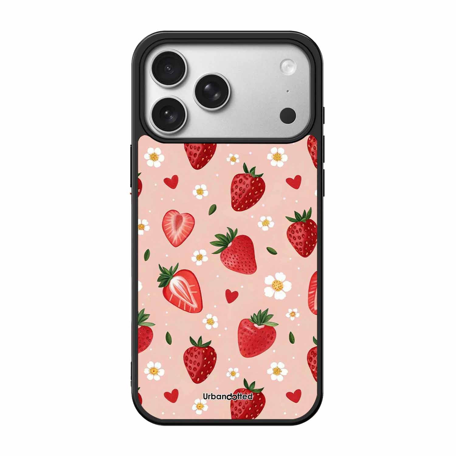 Strawberry Sweetheart Glass Case For iPhone 17 Pro