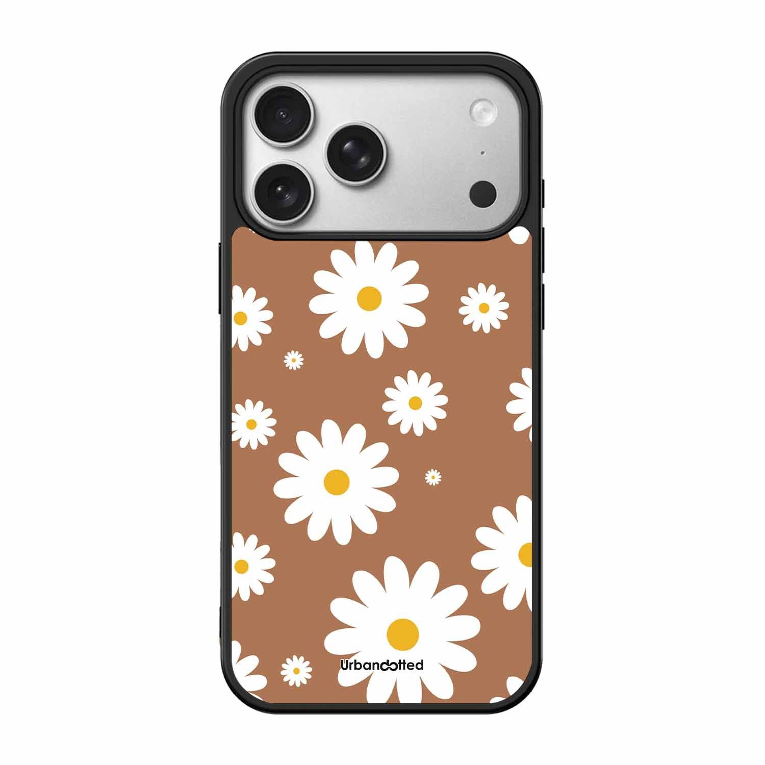 Tan Daisy Field Glass Case For iPhone 17 Pro