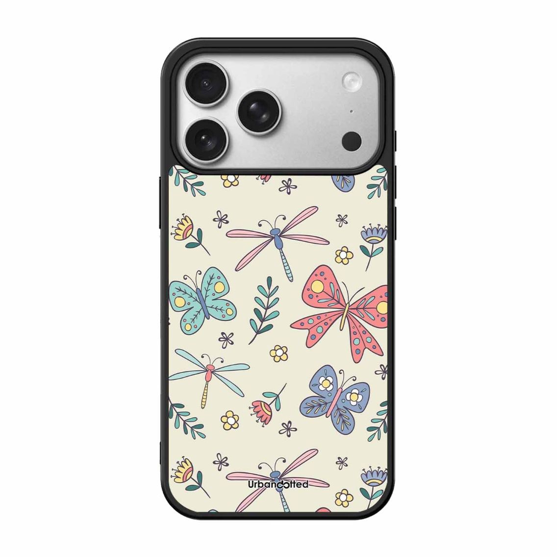 Butterfly and Dragonfly Garden Glass Case For iPhone 17 Pro