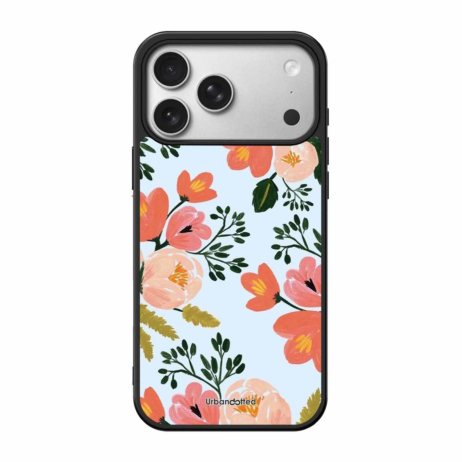 Painted Floral Bouque Glass Case For iPhone 17 Pro