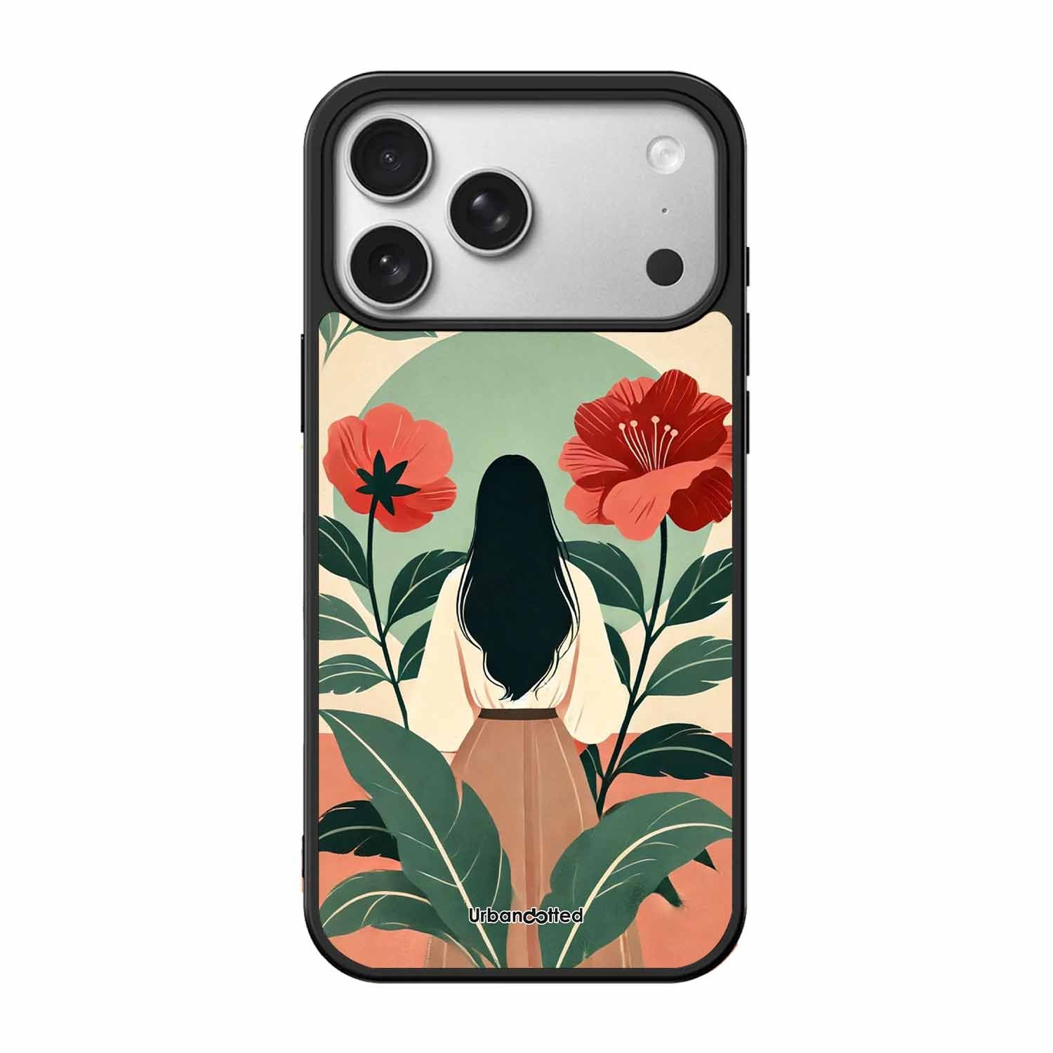 Woman in Floral Garden Glass Case For iPhone 17 Pro