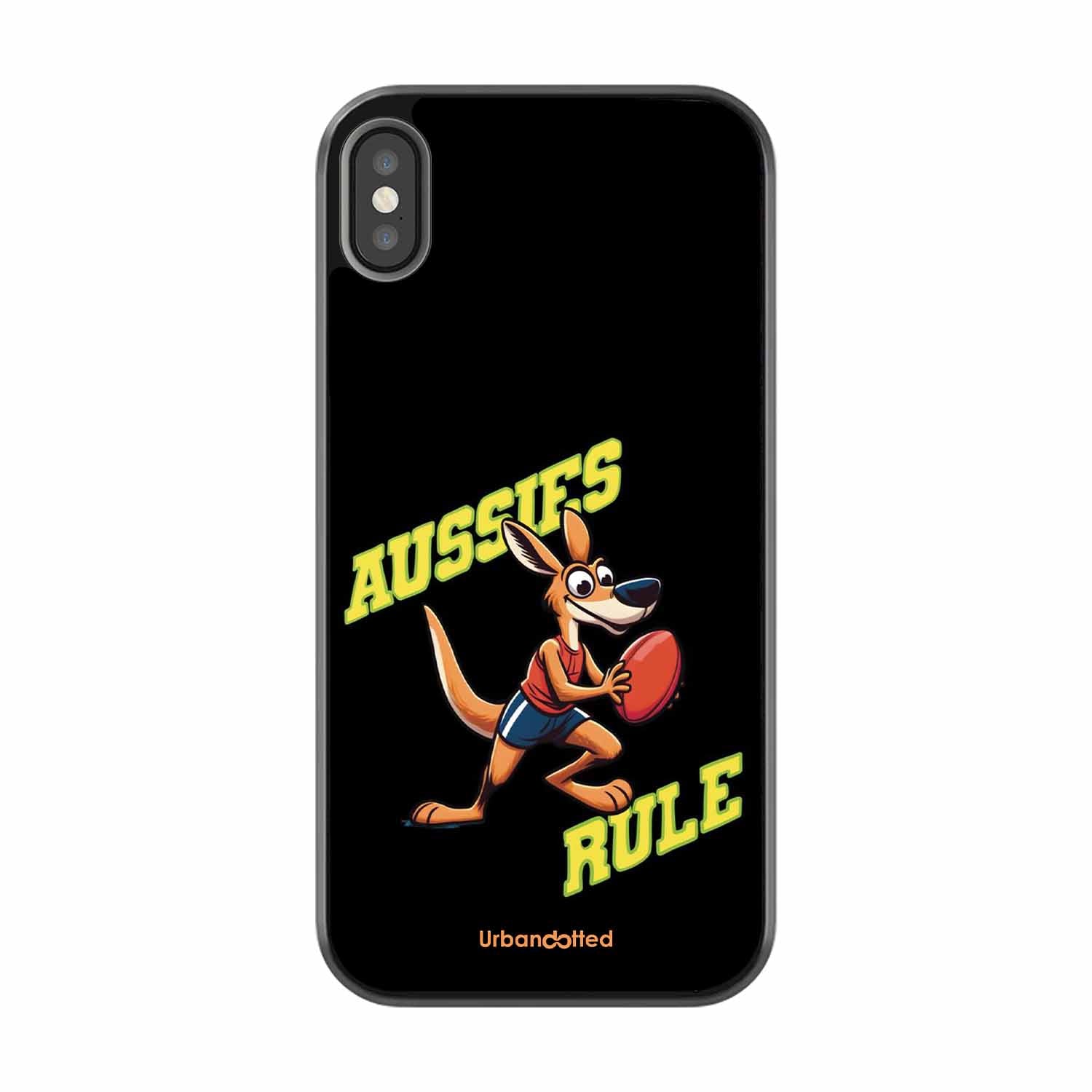 Aussies Rule Football Glass Case For iPhone XS Max