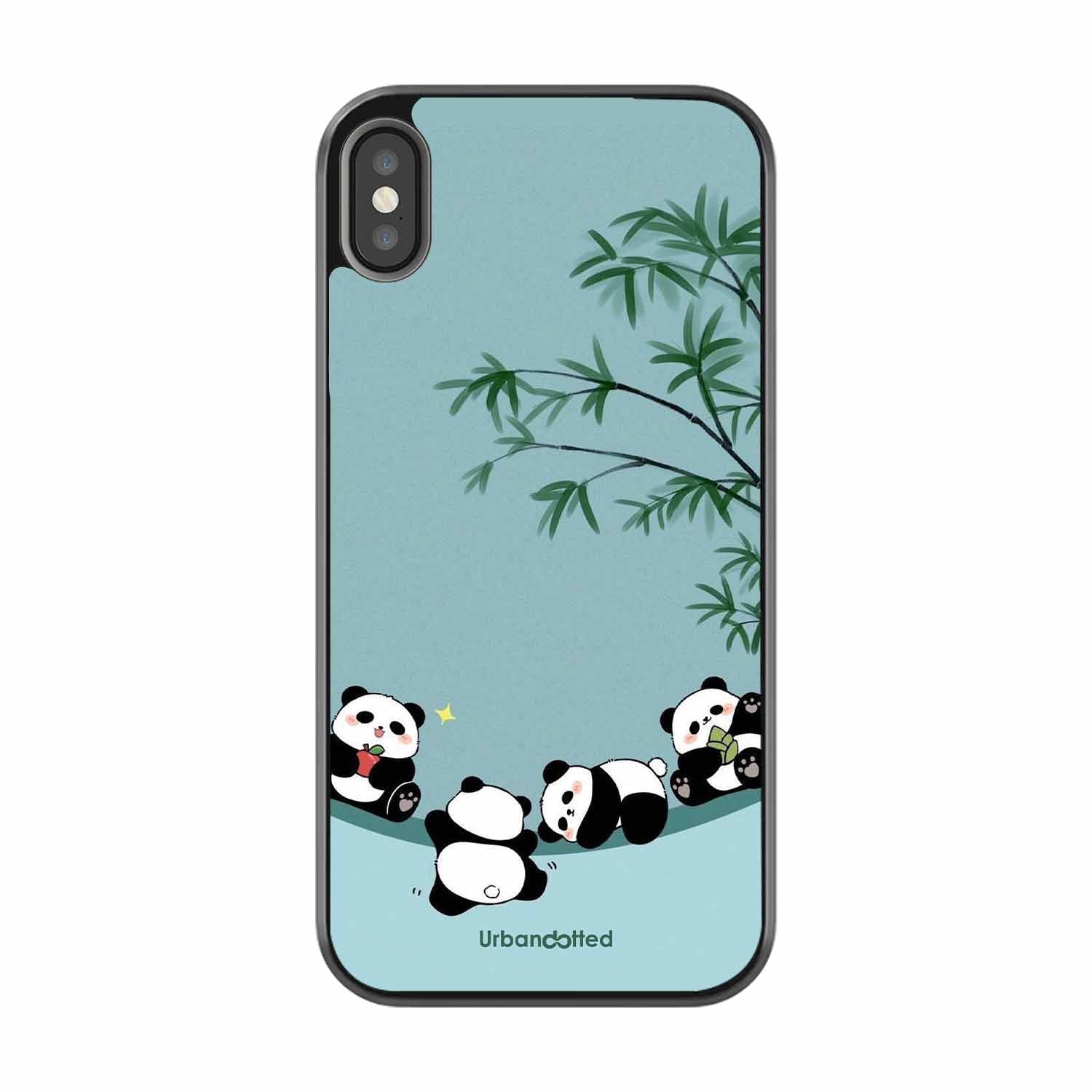 Cute Resting Pandas Glass Case For iPhone XS Max