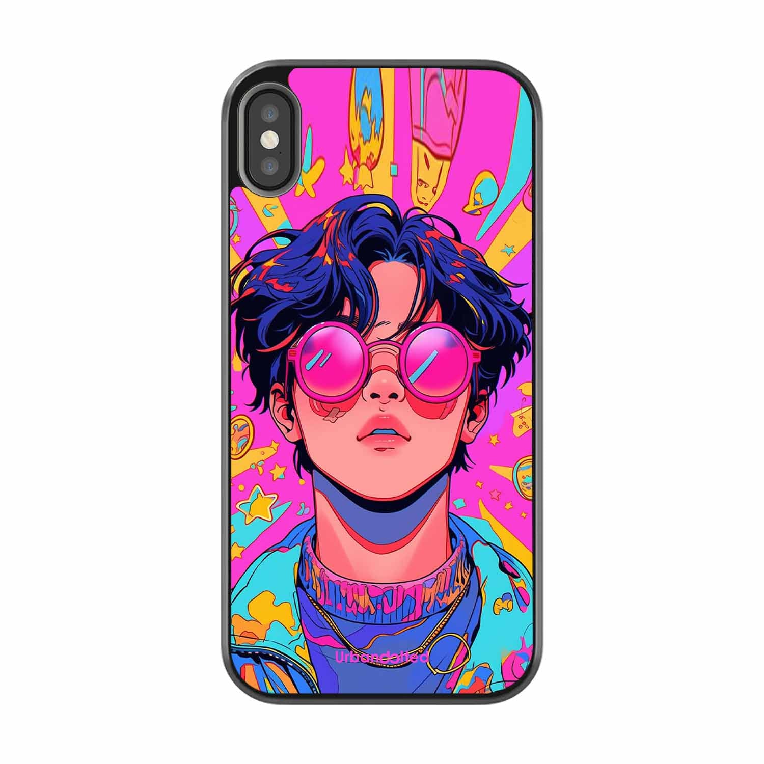 Neon Vibes Portrait Glass Case For iPhone XS Max