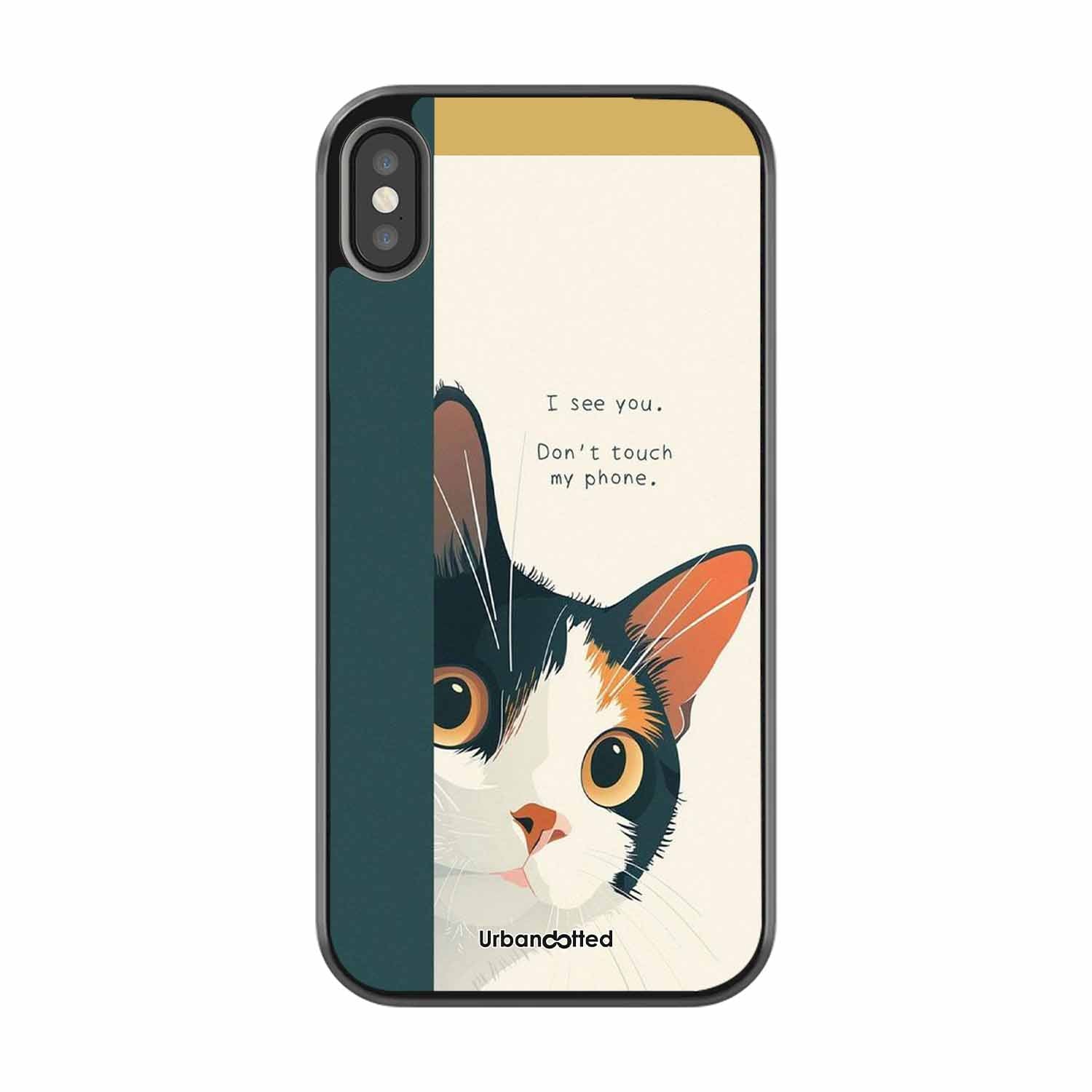 No Touch My Phone Cat Glass Case For iPhone XS Max