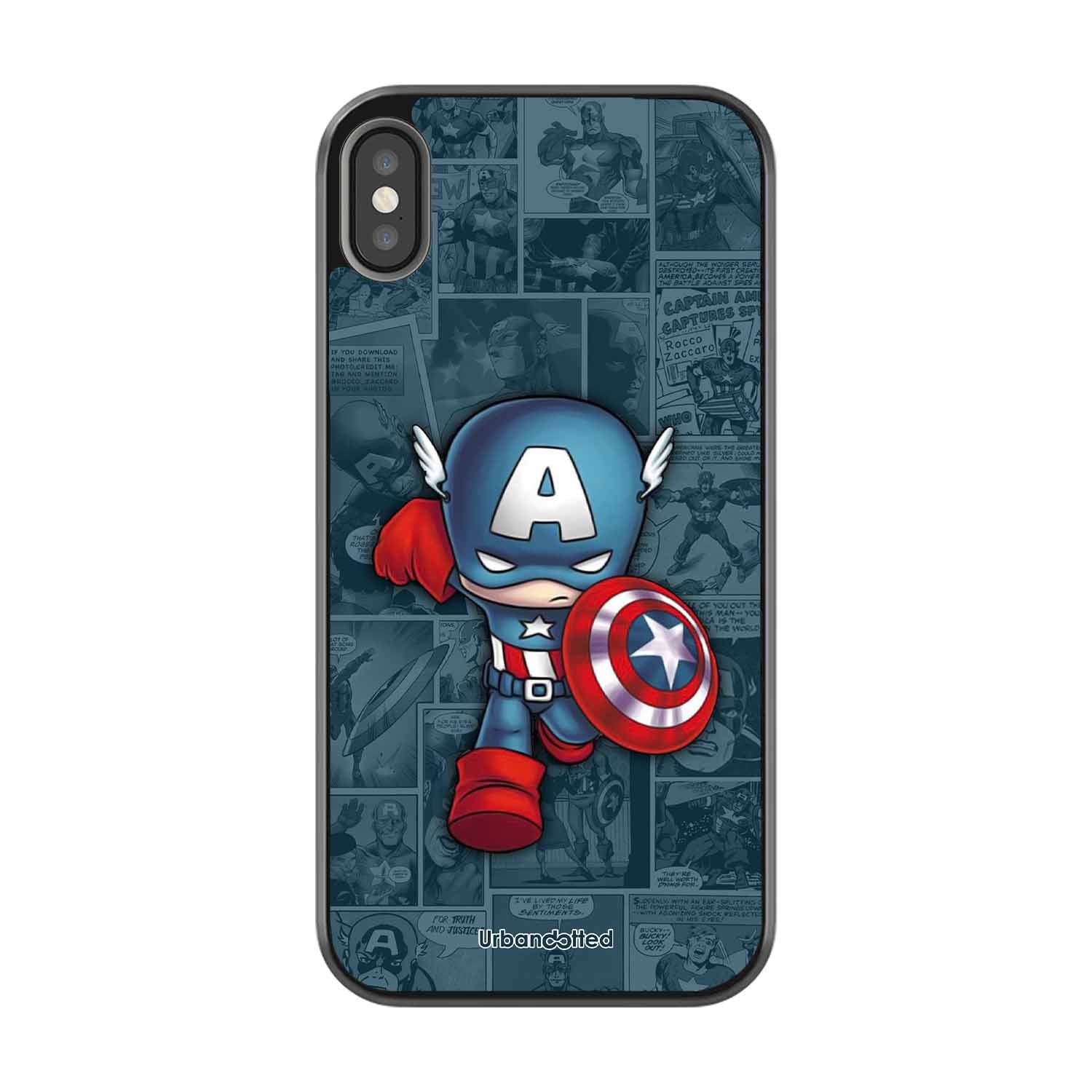 Captain America Glass Case For iPhone XS Max