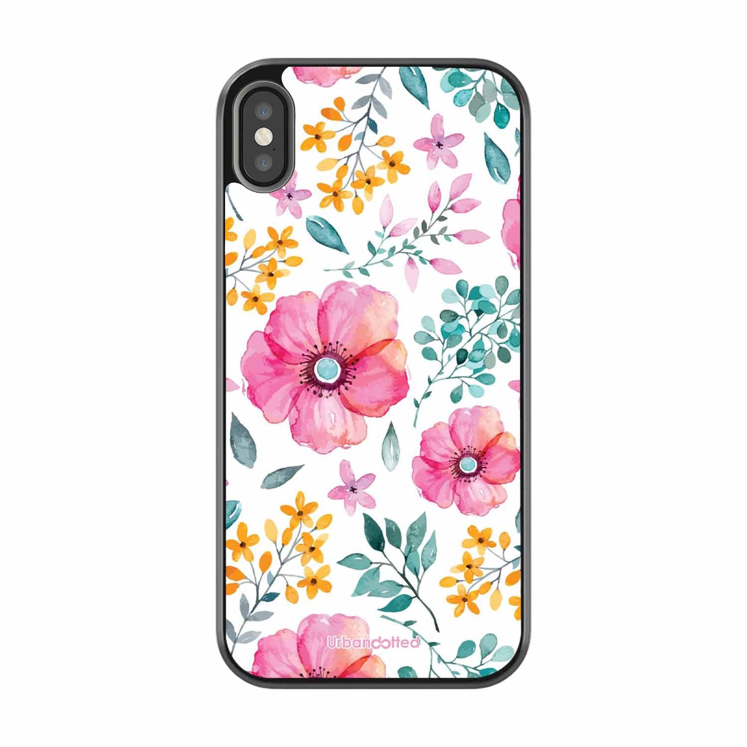 True Blue Wildflower Glass Case For iPhone XS Max