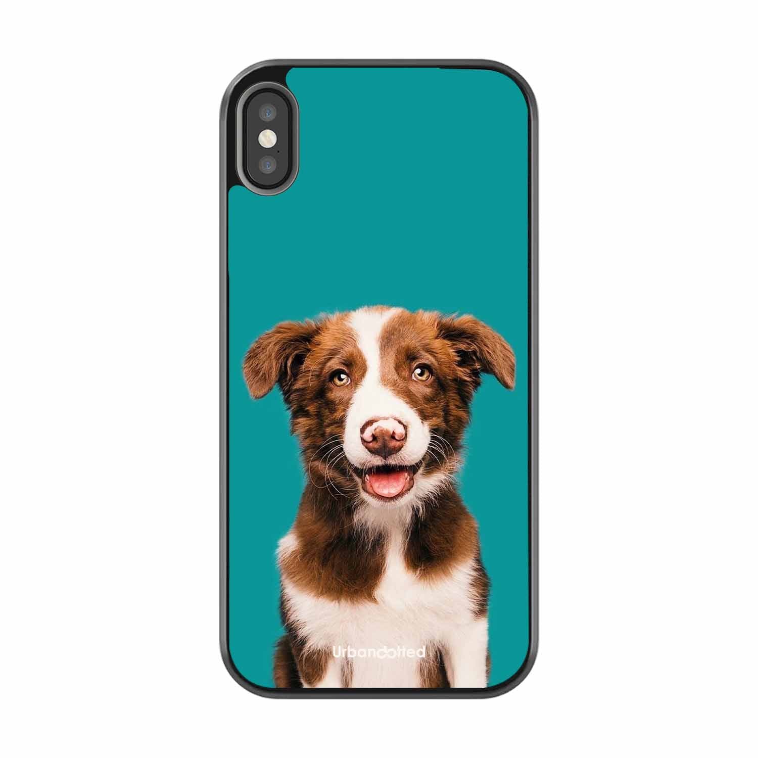 Smiling Dog Portrait Glass Case For iPhone XS Max