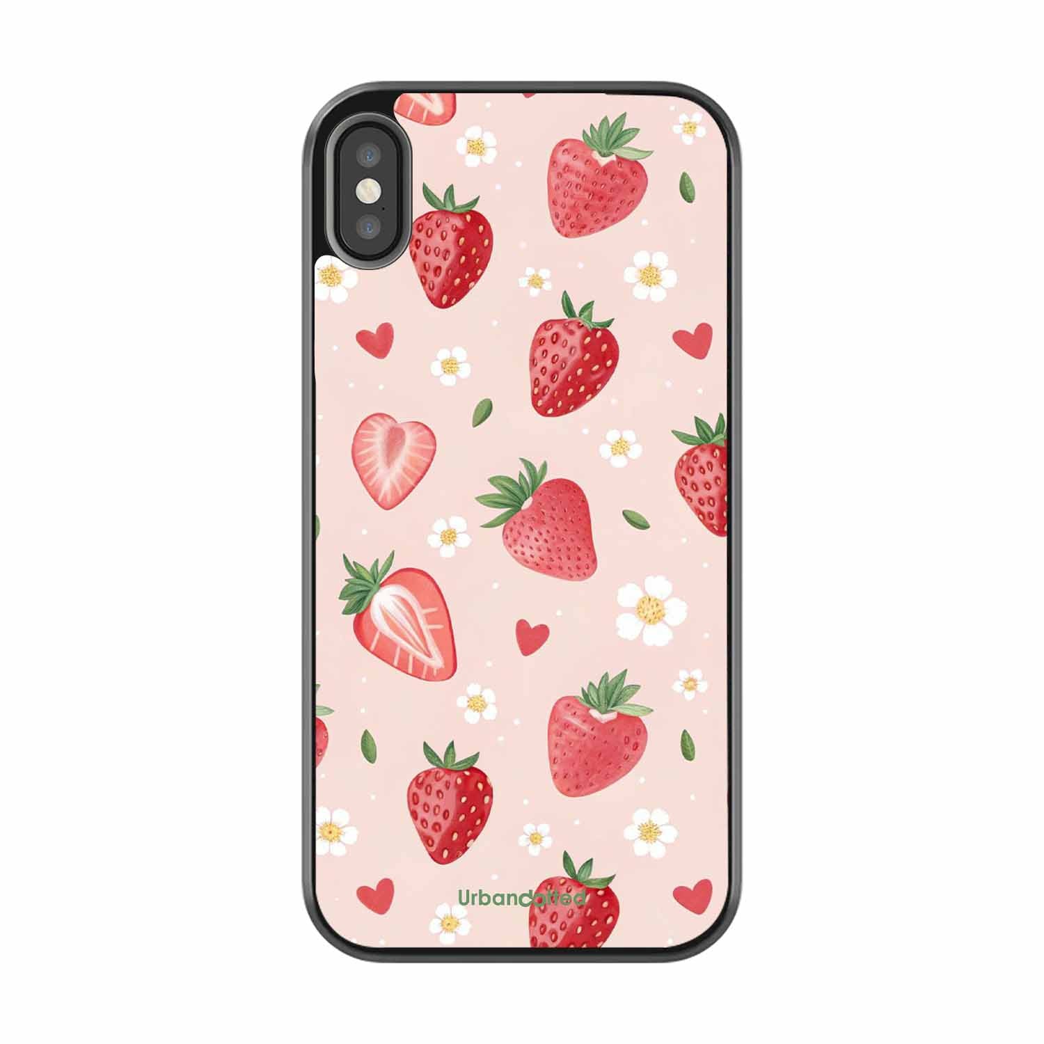 Strawberry Sweetheart Glass Case For iPhone XS Max