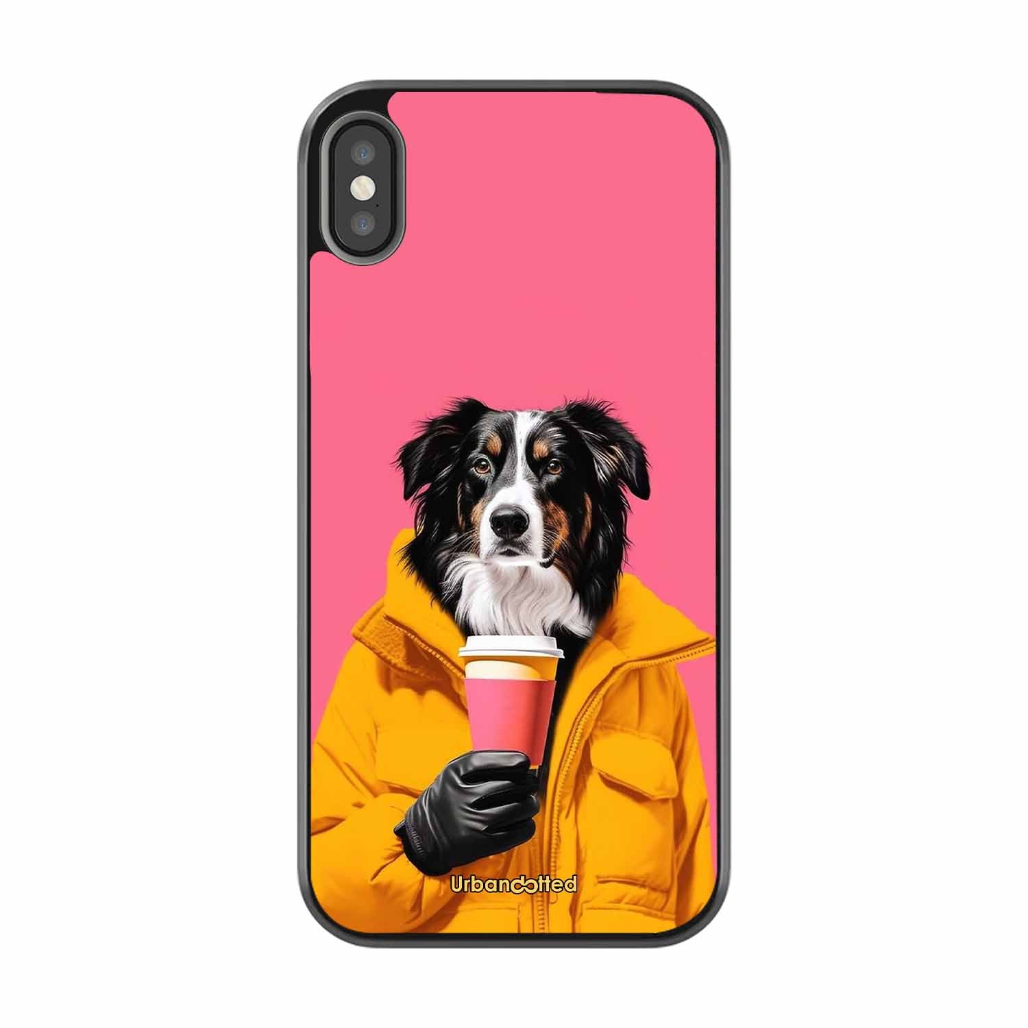 Trendy Dog with Drink Glass Case For iPhone XS Max