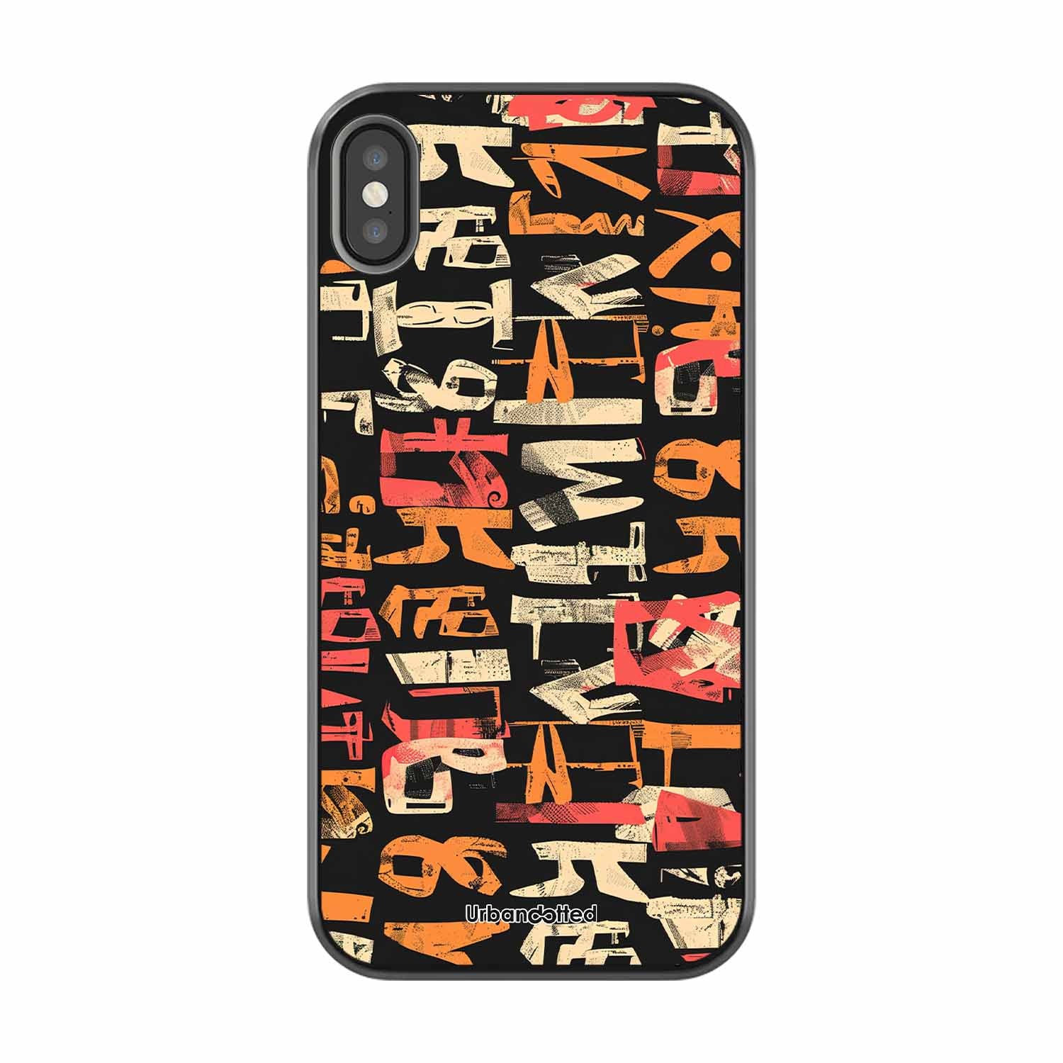 Mixed Typography Design Glass Case For iPhone XS Max