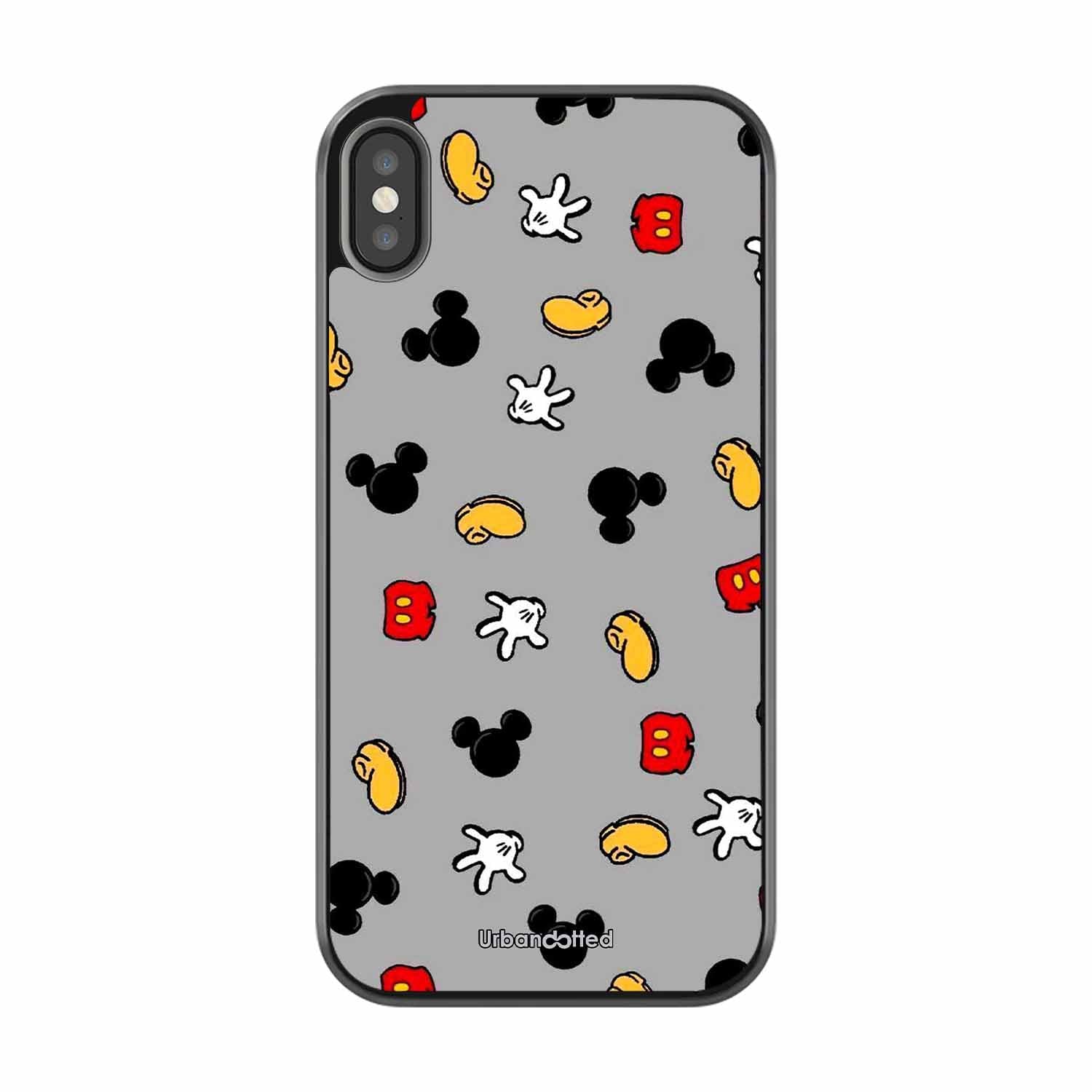 Whimsical Mouse Pattern Glass Case For iPhone XS