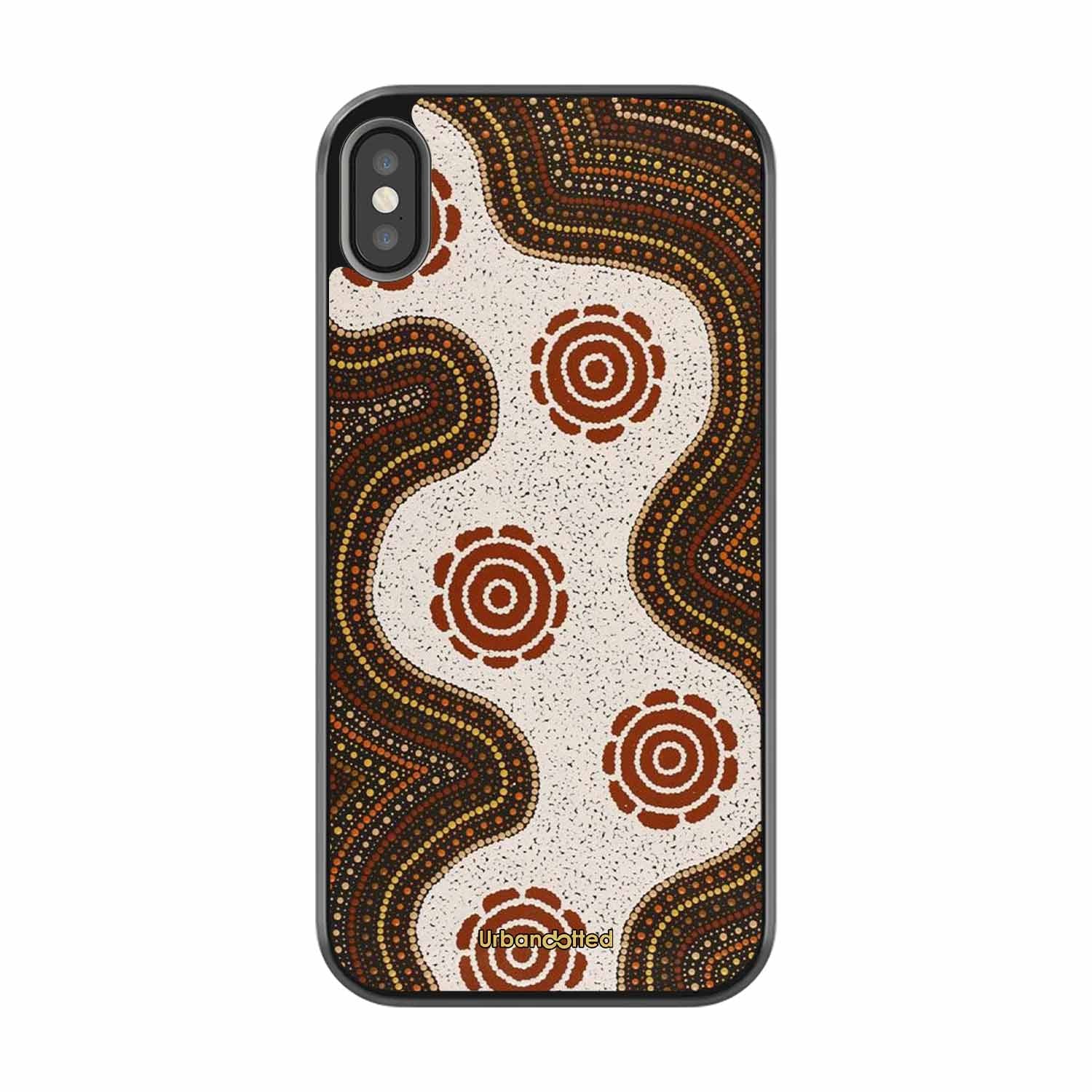 Aboriginal Dot Art Flow Glass Case For iPhone XS Max