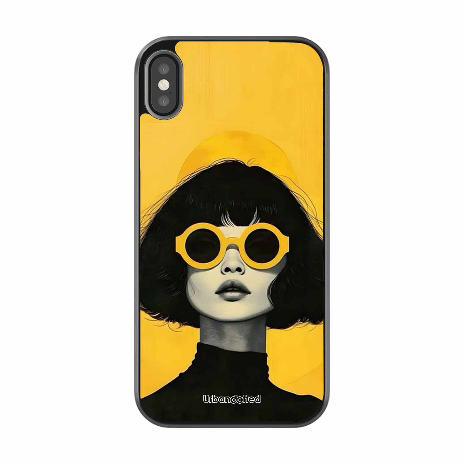 Retro Sunglasses Portrait Glass Case For iPhone XS Max
