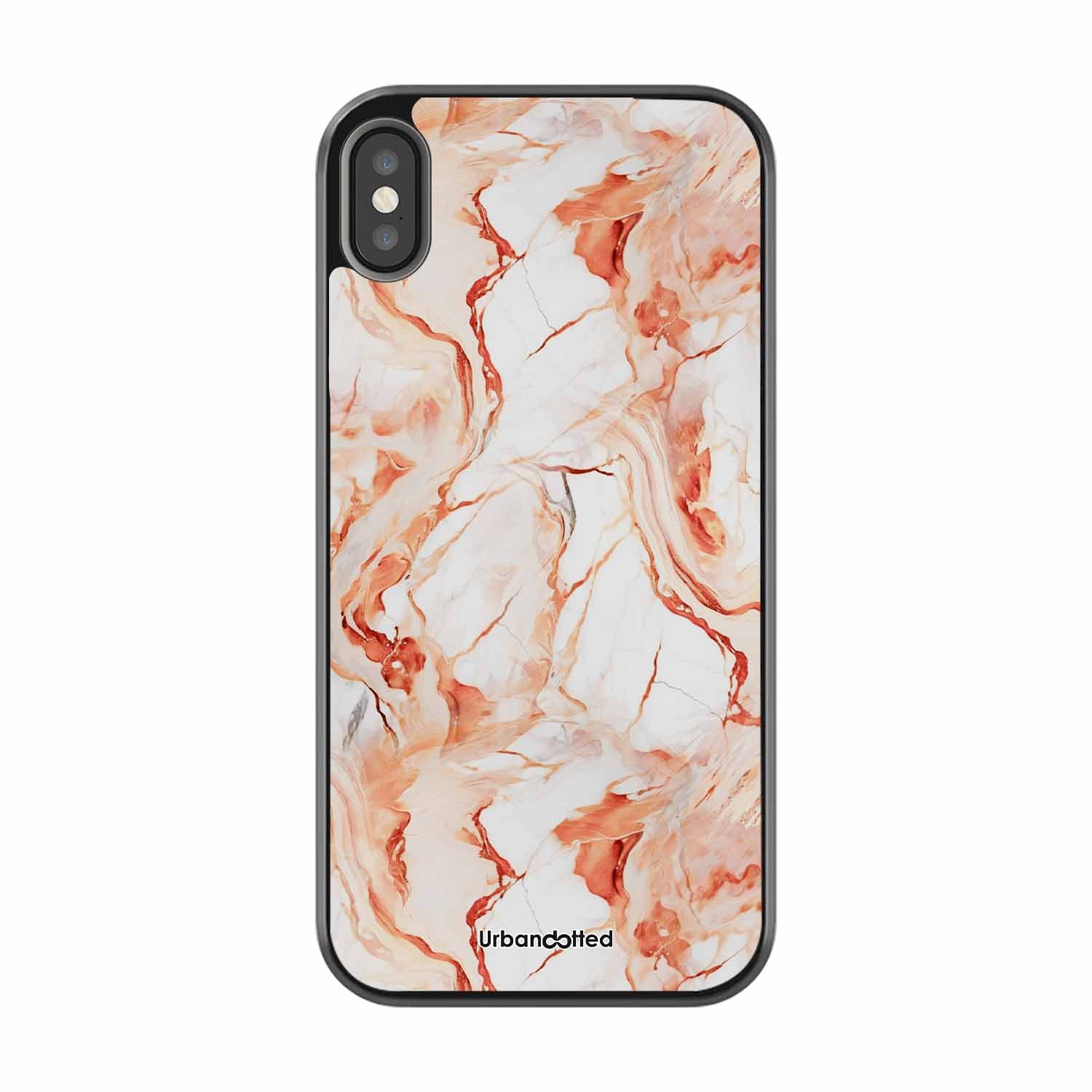 Elegant Rose Gold Veins Glass Case For iPhone XS Max