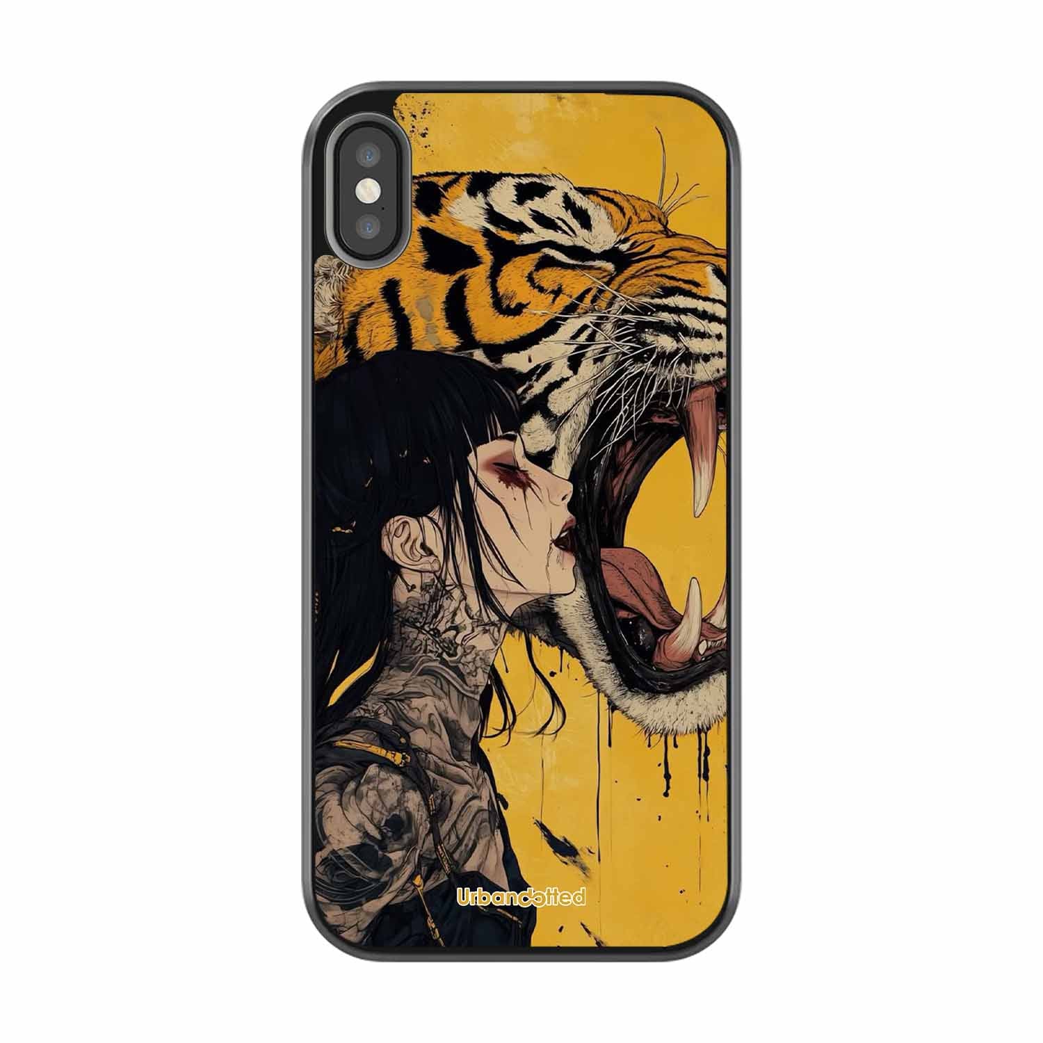 Tattooed Girl with Tiger Glass Case For iPhone XS Max