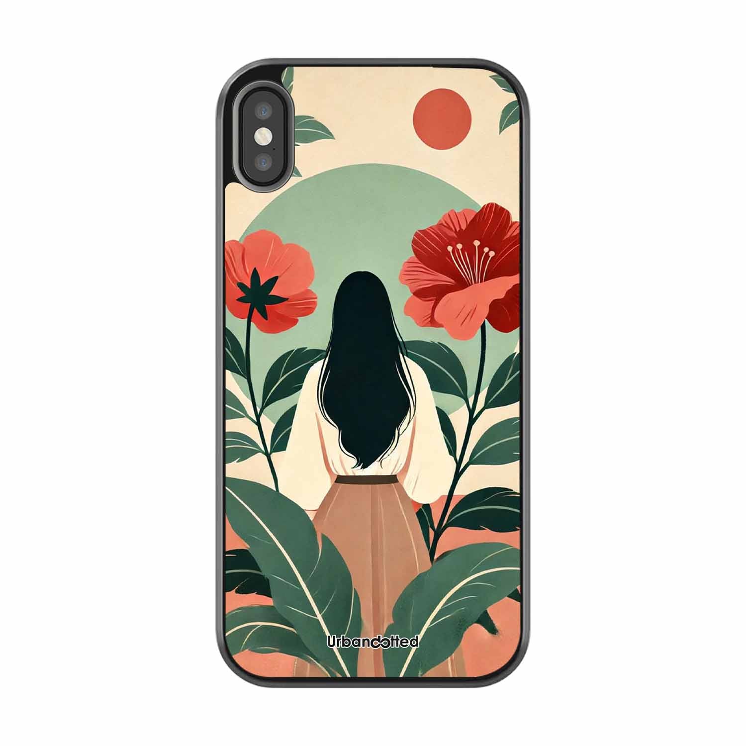 Woman in Floral Garden Glass Case For iPhone XS Max