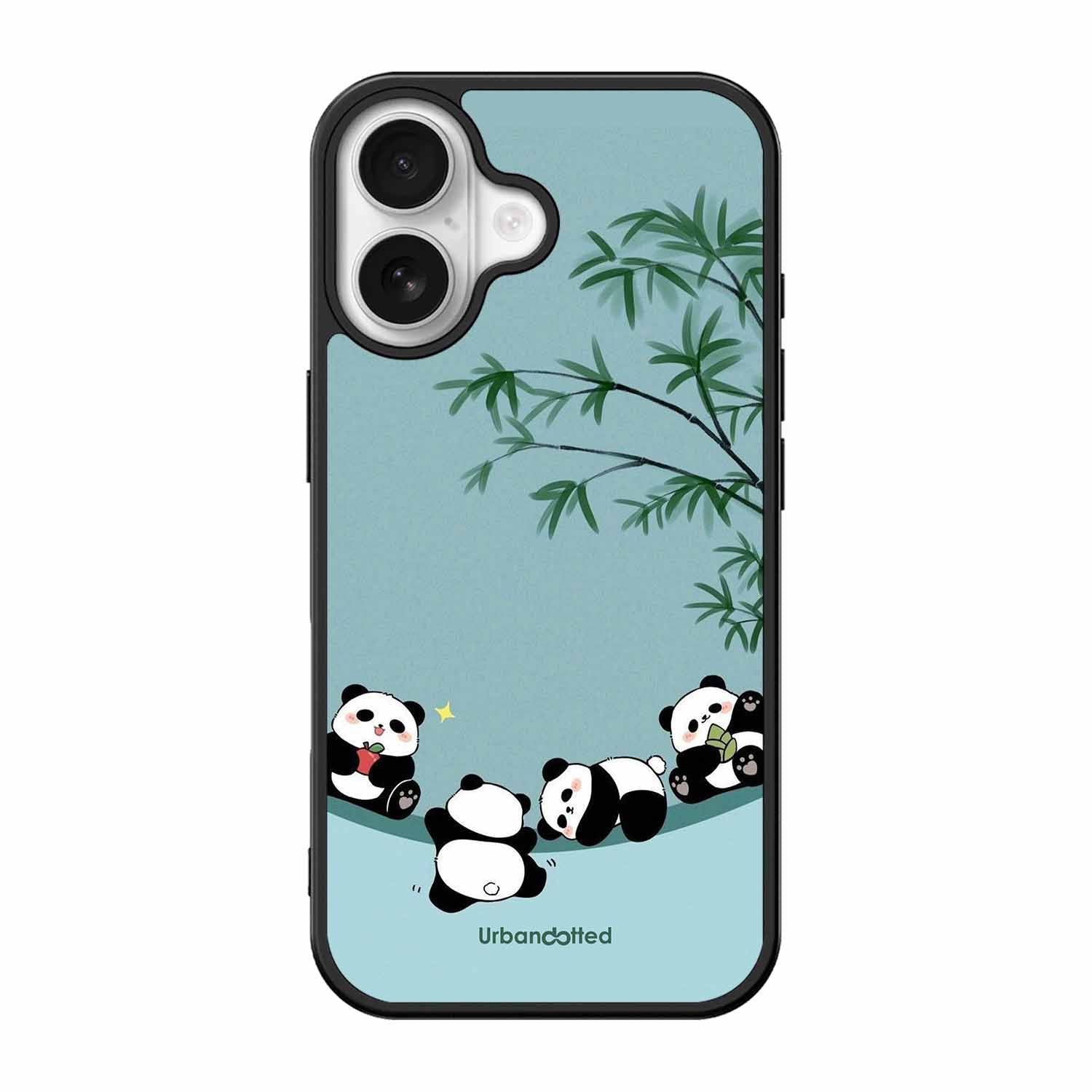 Cute Resting Pandas Glass Case For iPhone 17