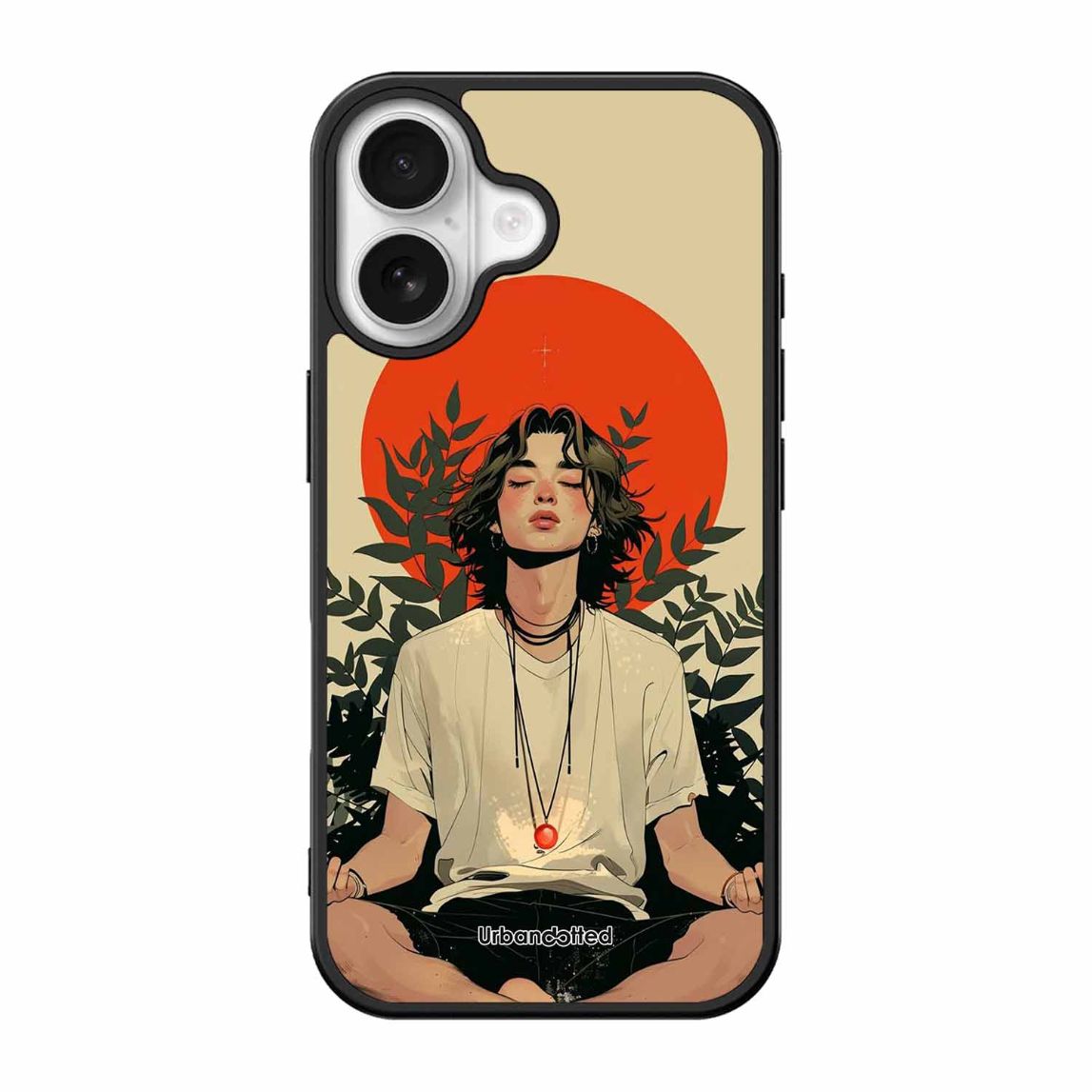 Meditating Figure Glass Case For iPhone 17