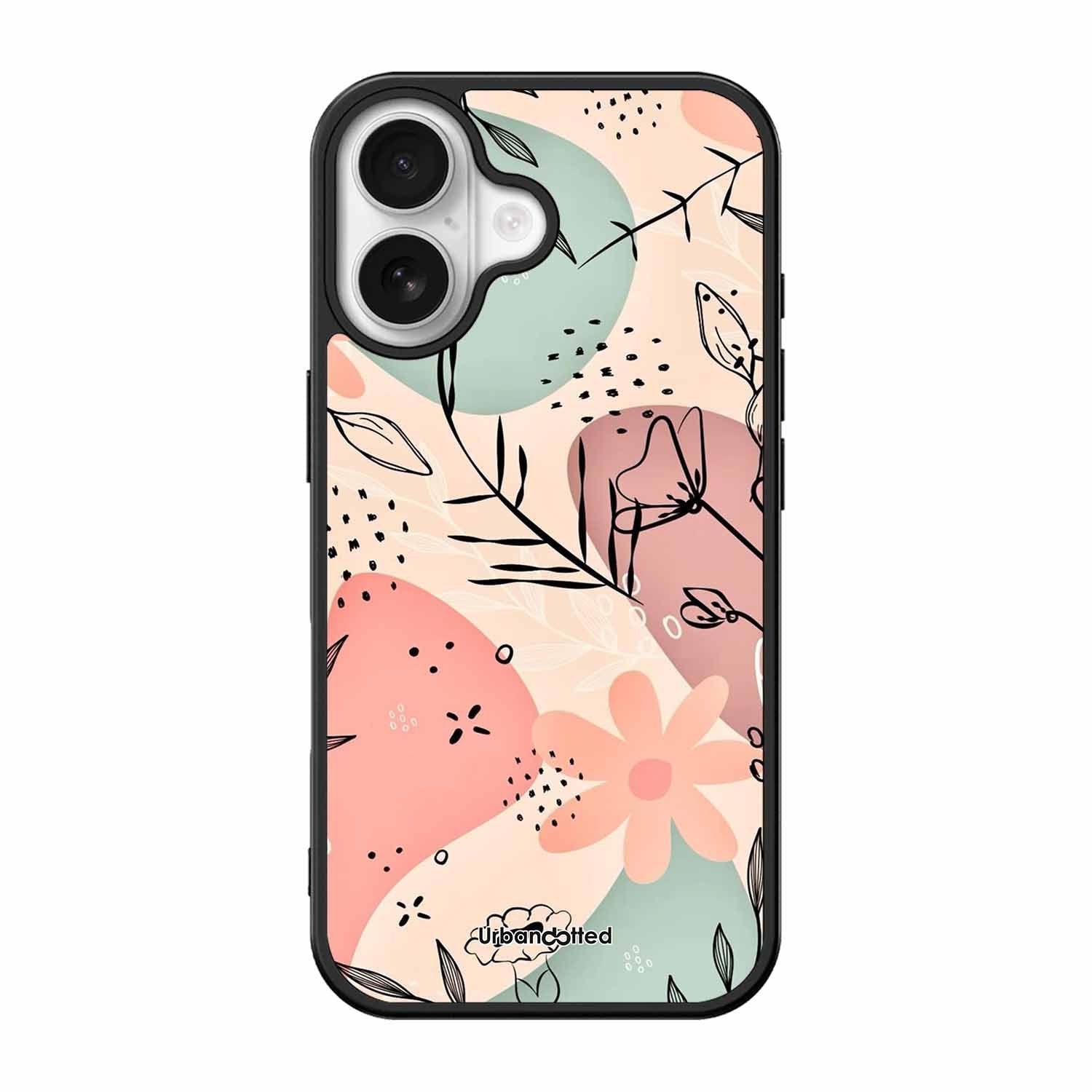 Abstract Floral Glass Case For iPhone 17
