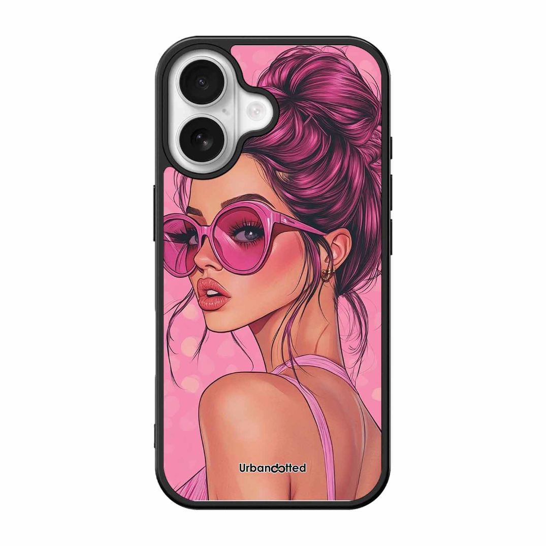Retro Sunglasses Girl Glass Case For iPhone 17