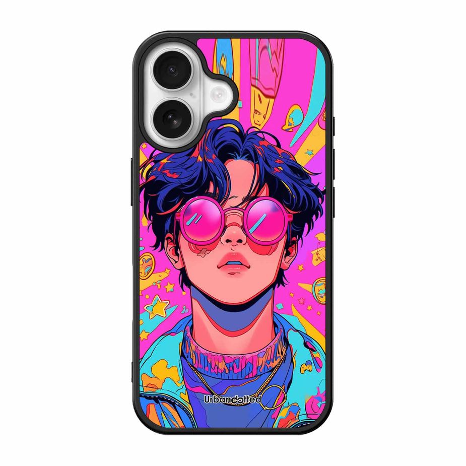 Neon Vibes Portrait Glass Case For iPhone 17