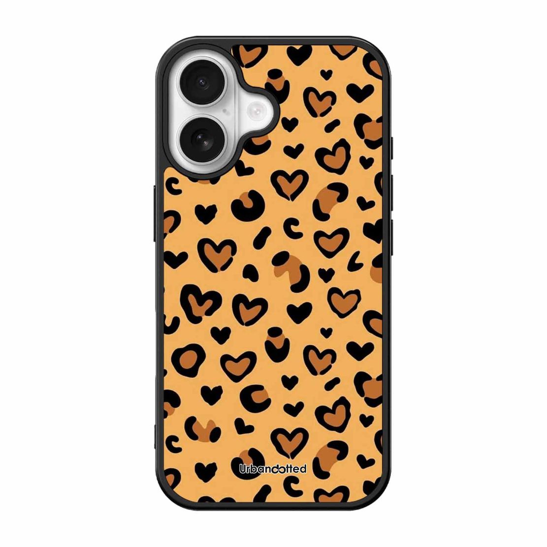 Native Animal Print Hearts Glass Case For iPhone 17