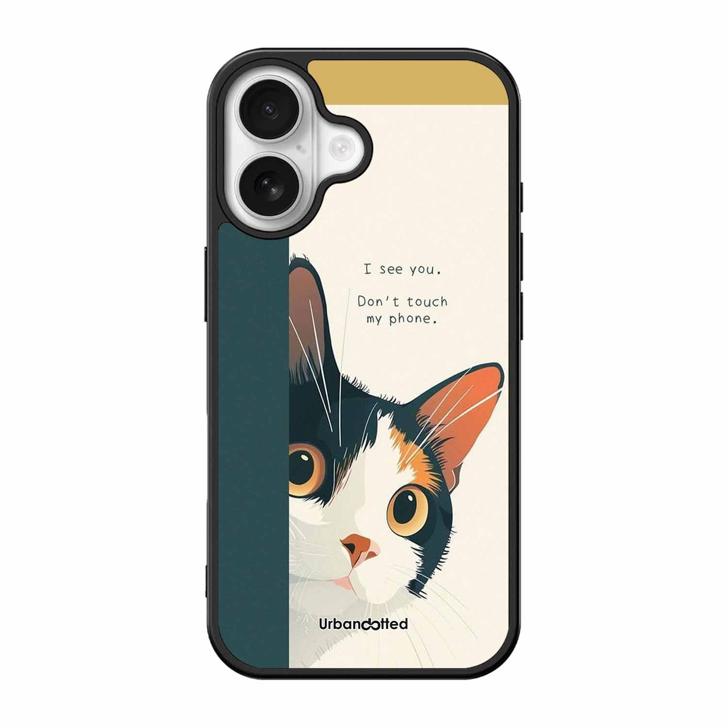 No Touch My Phone Cat Glass Case For iPhone 17