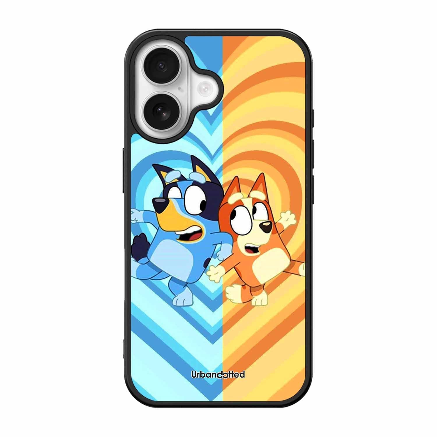 Bluey and Bingo Fun Glass Case For iPhone 17