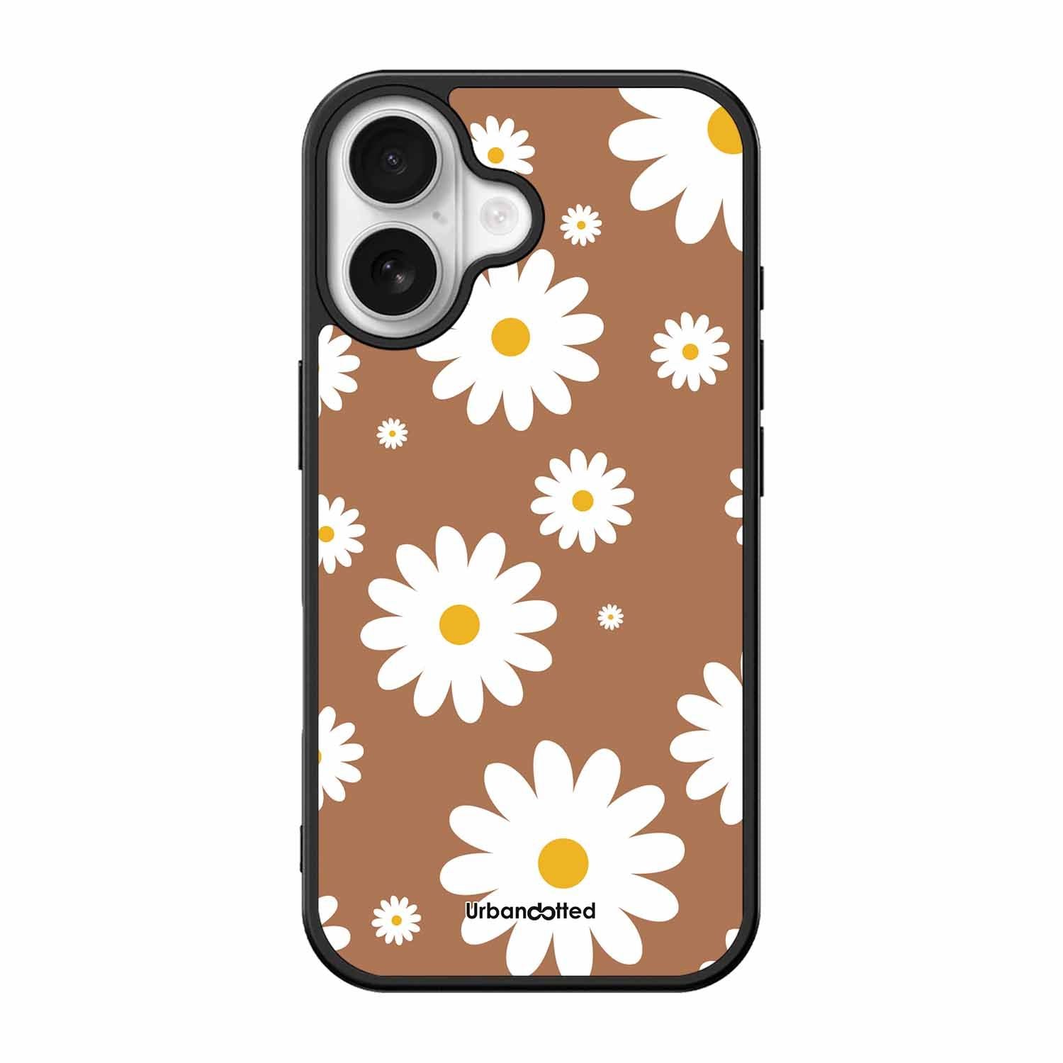 Tan Daisy Field Glass Case For iPhone 17