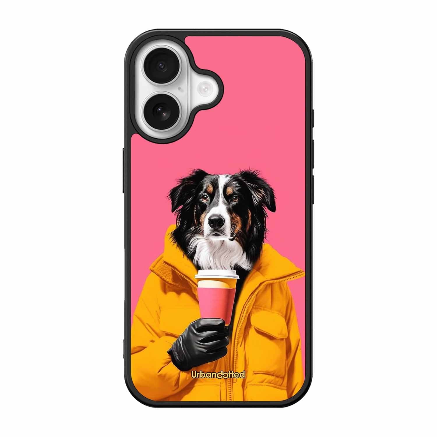 Trendy Dog with Drink Glass Case For iPhone 17