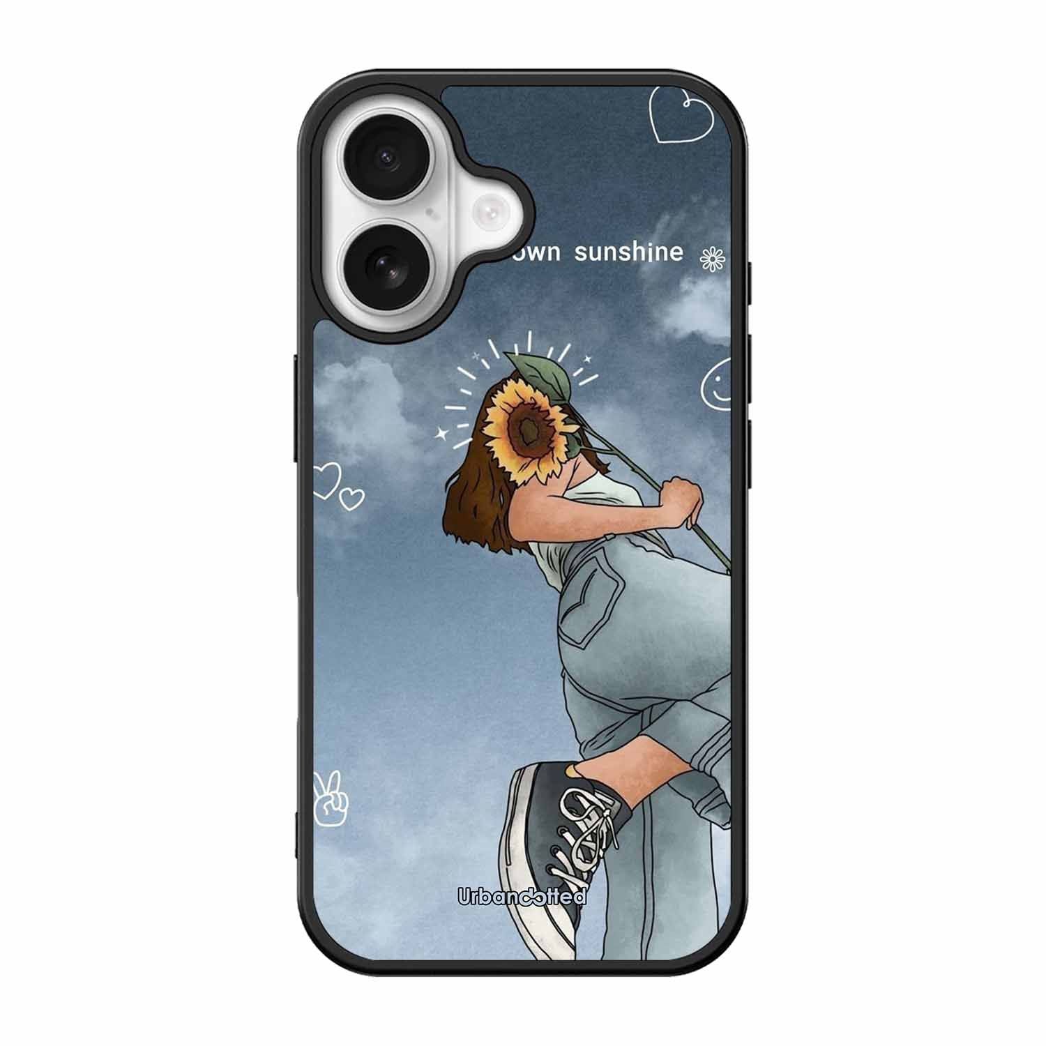 Girl with Sunflower Crown Glass Case For iPhone 17