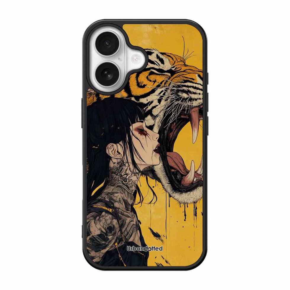 Tattooed Girl with Tiger Glass Case For iPhone 17