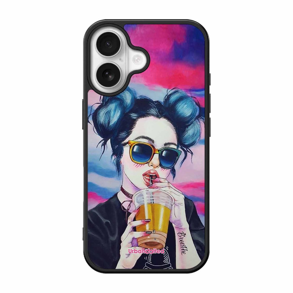 "Breathe" Tattoo Girl Glass Case For iPhone 17