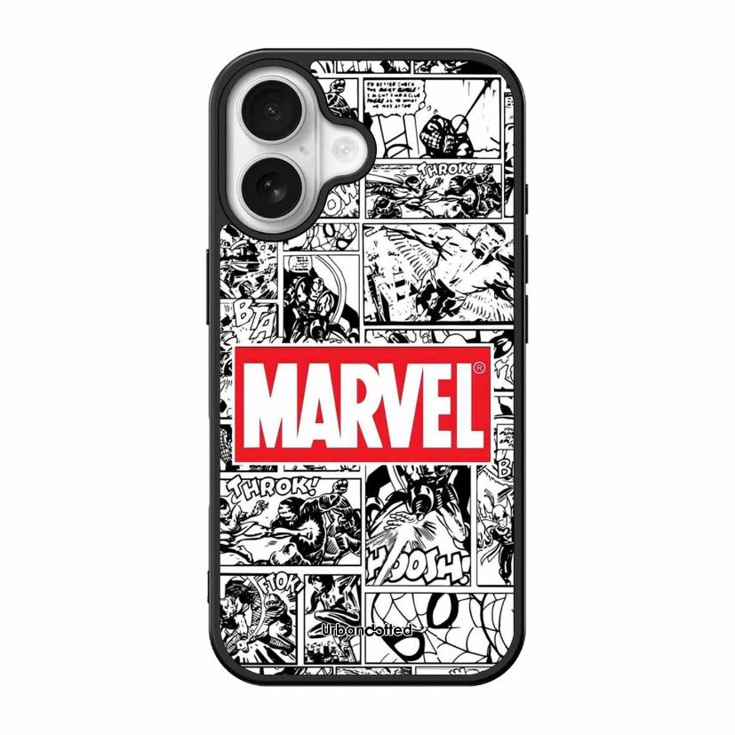 Black and White Comic Book Glass Case For iPhone 17