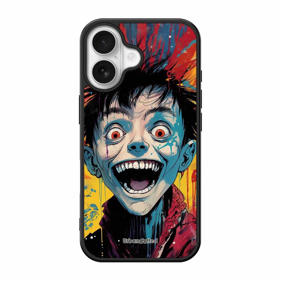 Distorted Joy Illustration Glass Case For iPhone 17