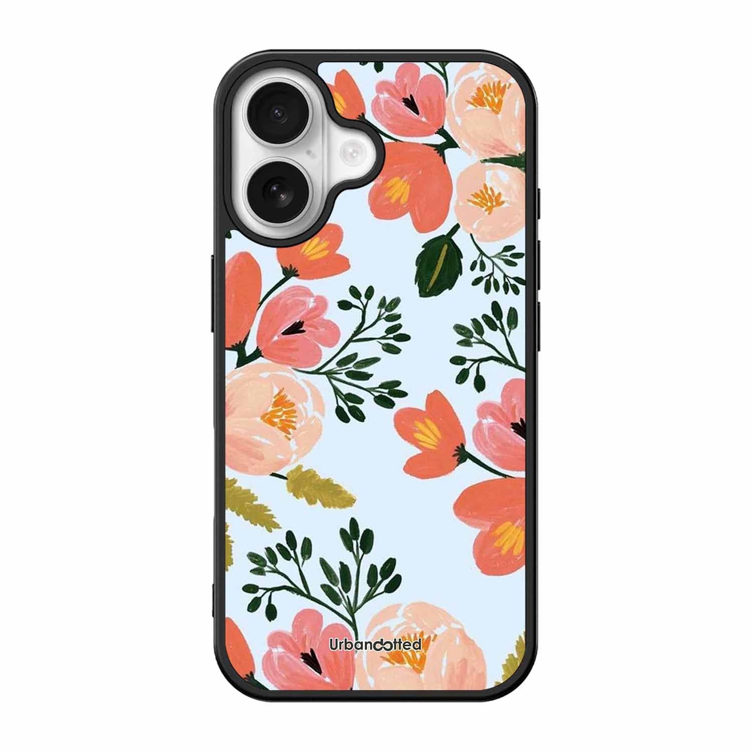 Painted Floral Bouque Glass Case For iPhone 17