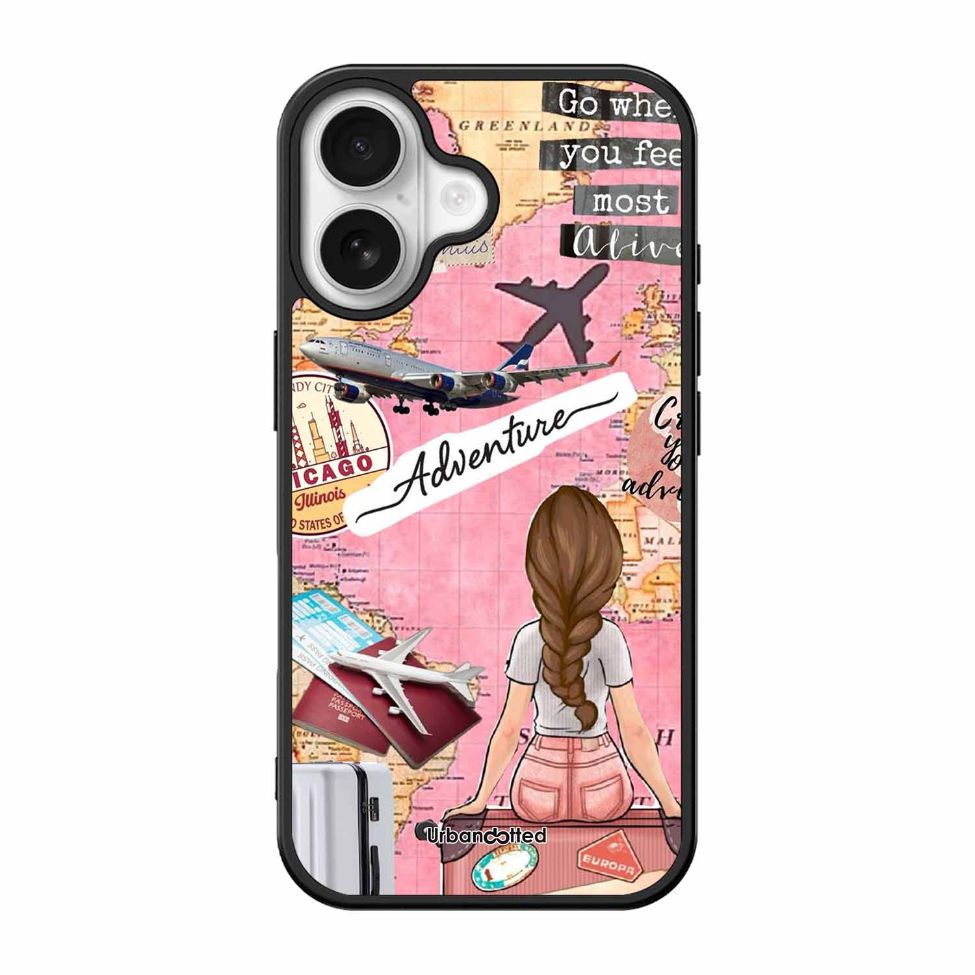 Travel Adventure Map Glass Case For iPhone 17