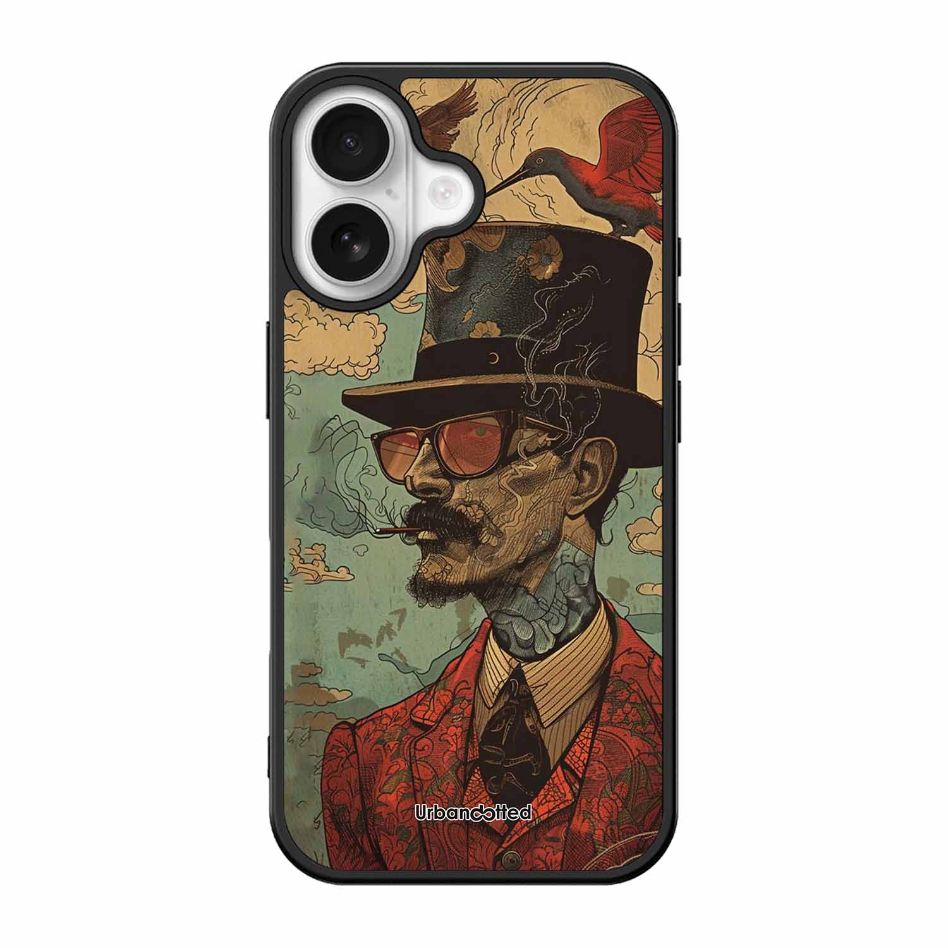 Steampunk Gentleman Smoker Glass Case For iPhone 17