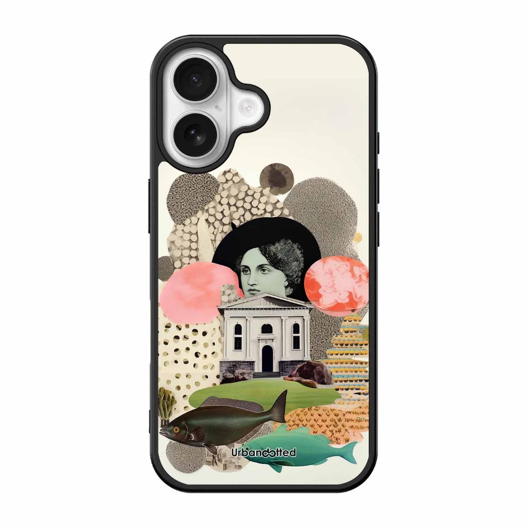Whimsical Mixed Media Art Glass Case For iPhone 17
