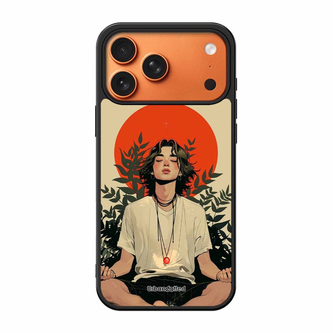Meditating Figure Glass Case For iPhone 17 Pro Max