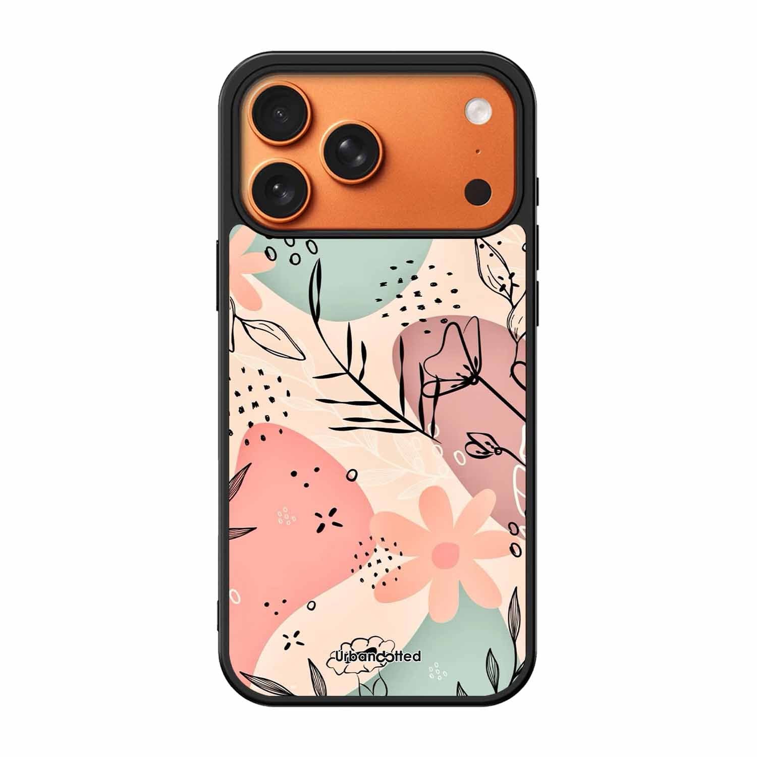 Abstract Floral Glass Case For iPhone 17 Pro Max
