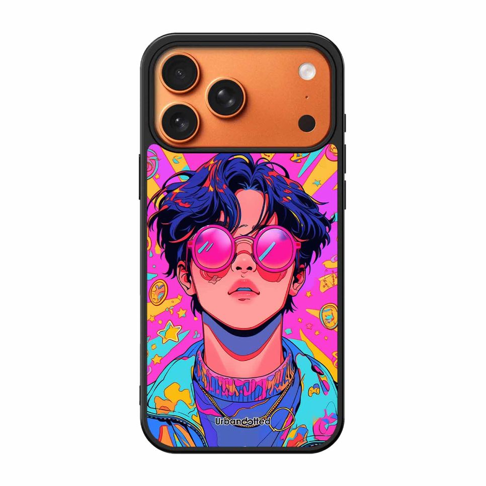 Neon Vibes Portrait Glass Case For iPhone 17 Pro Max