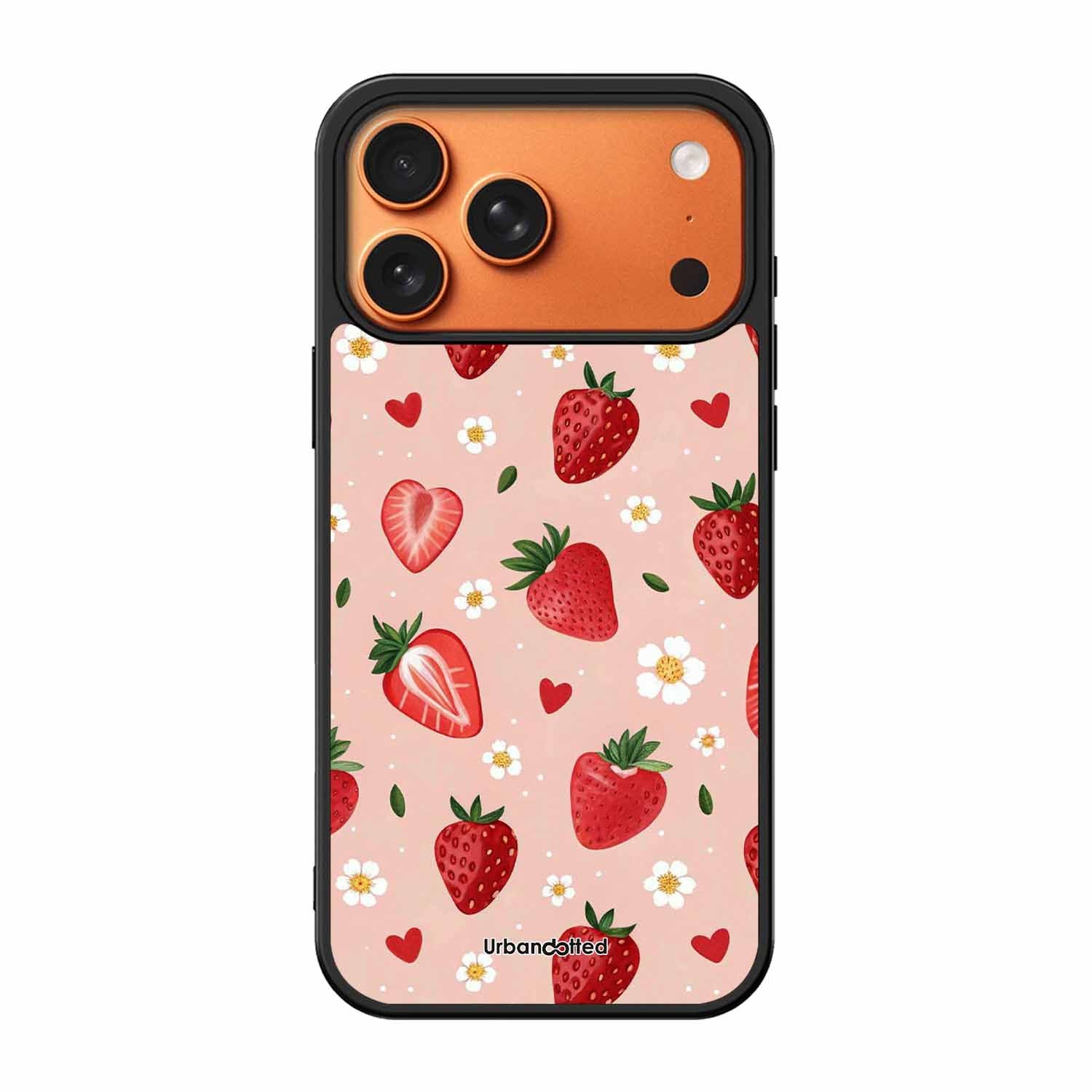 Strawberry Sweetheart Glass Case For iPhone 17 Pro Max